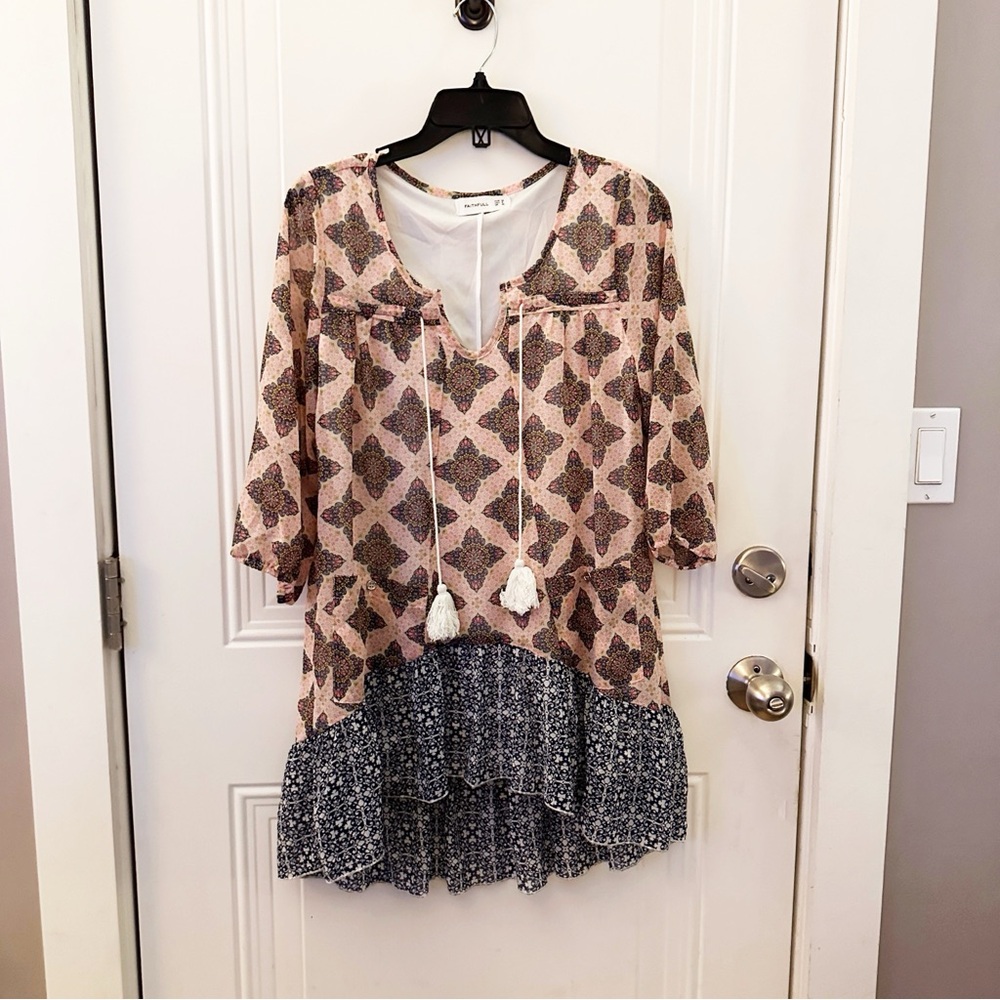 Faithfull Boho Tasseled Tunic Sz 8‎